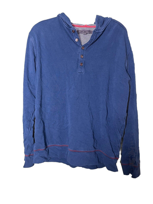 Frederik Anderson Copenhagen Men 1/4 Button Pullover Hooded Sweater Large