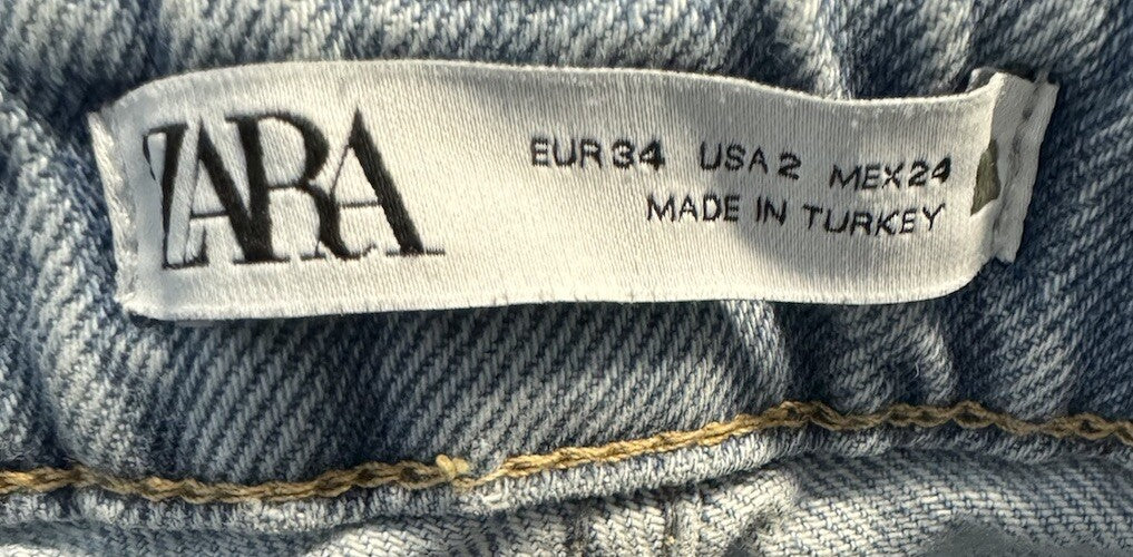 Zara Women’s Boot Flared Denim Jean Blue Medium Wash Size US 2