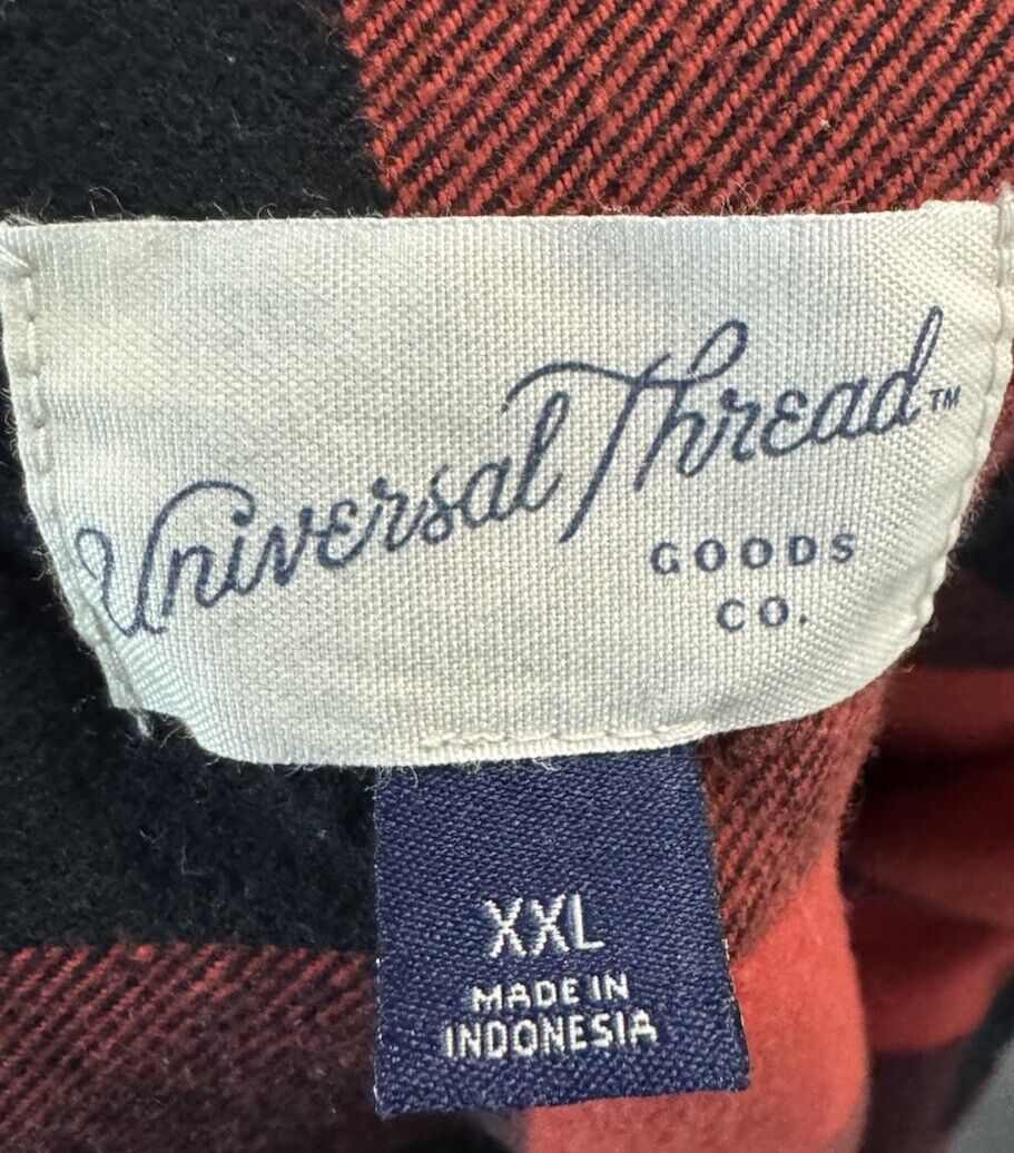 Woman’s Universal Thread Oversized Flannel Button Down Shirt Plaid Size 2XL