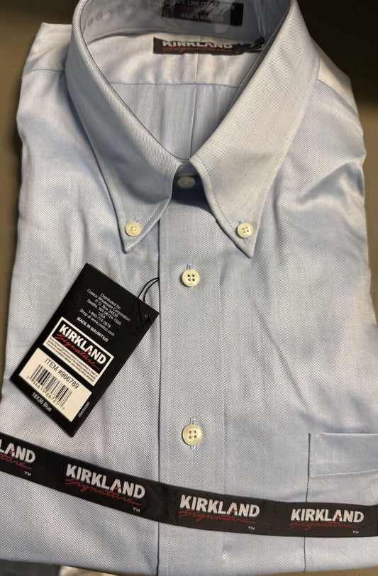 Kirkland Signature . Cotton . Non-Iron . Long Sleeve . Dress Shirt . 18 x 36