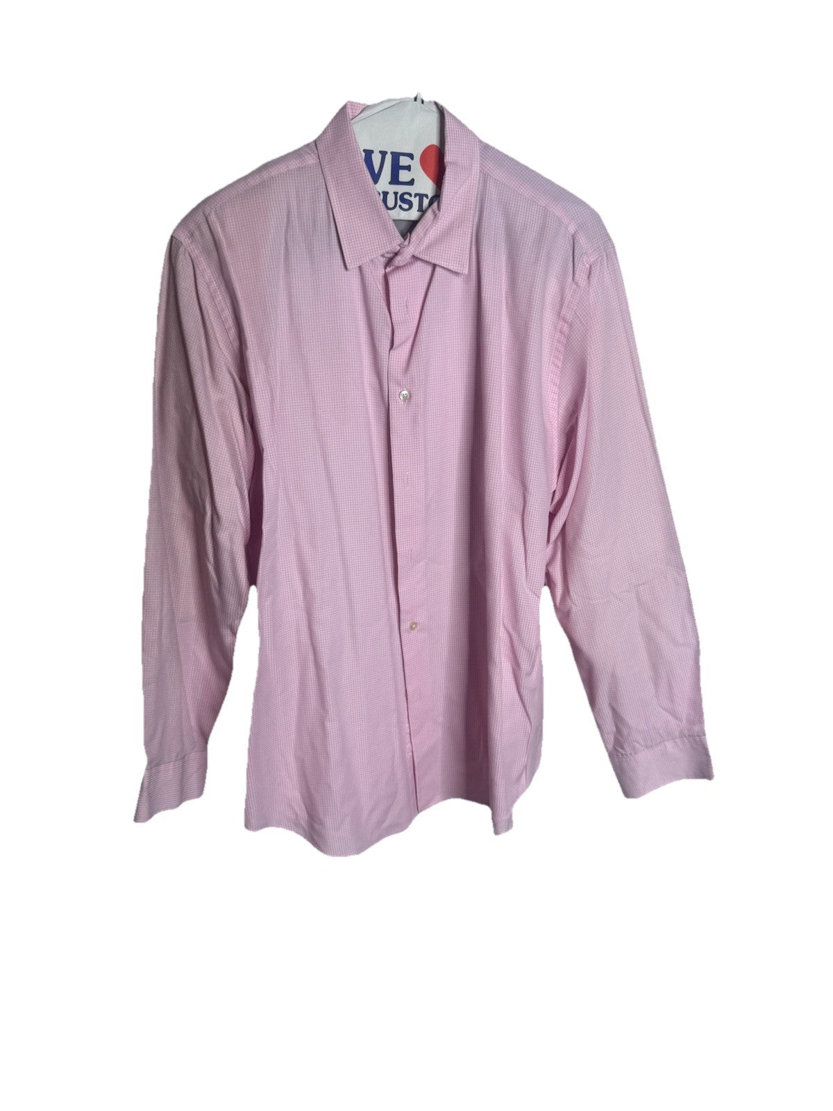 Van Heusen Mens Plaid Button Down Shirt Large Wrinkle Free 16-16.5