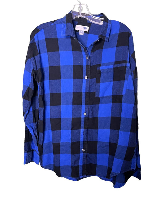 Old Navy Boyfriend Shirt Button Down Shirt Plaid  Women's Size Medium