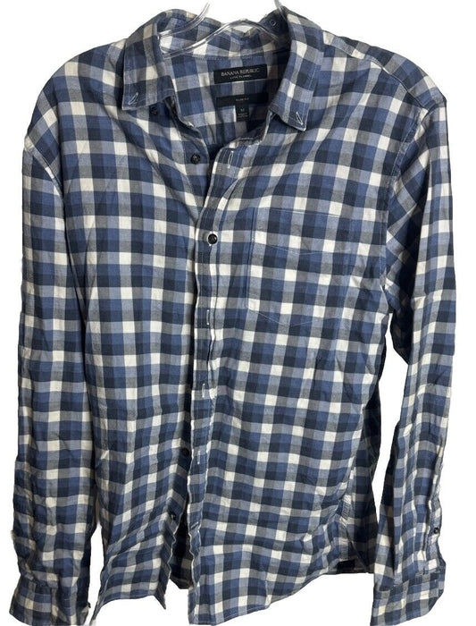 Banana Republic Men's Button Down Long Sleeve Dress Shirt Medium Plaid Multi