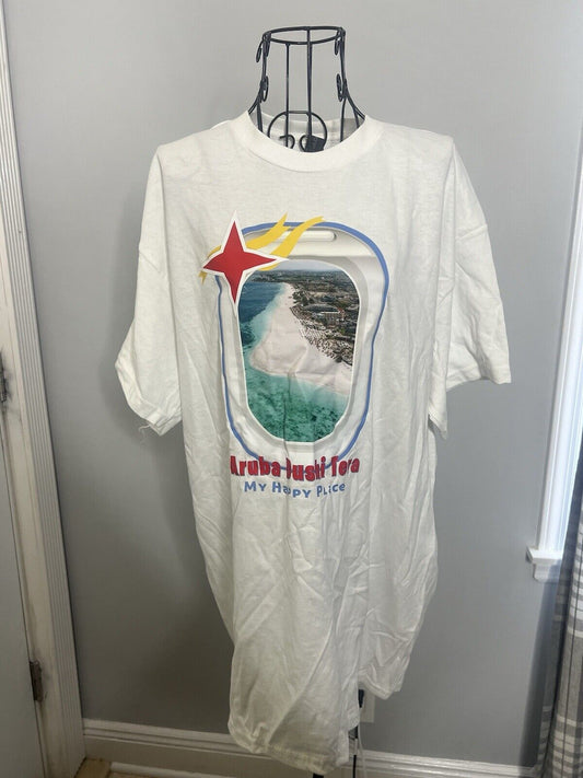 Brand New Men's Aruba Tee T Shirt White Size L