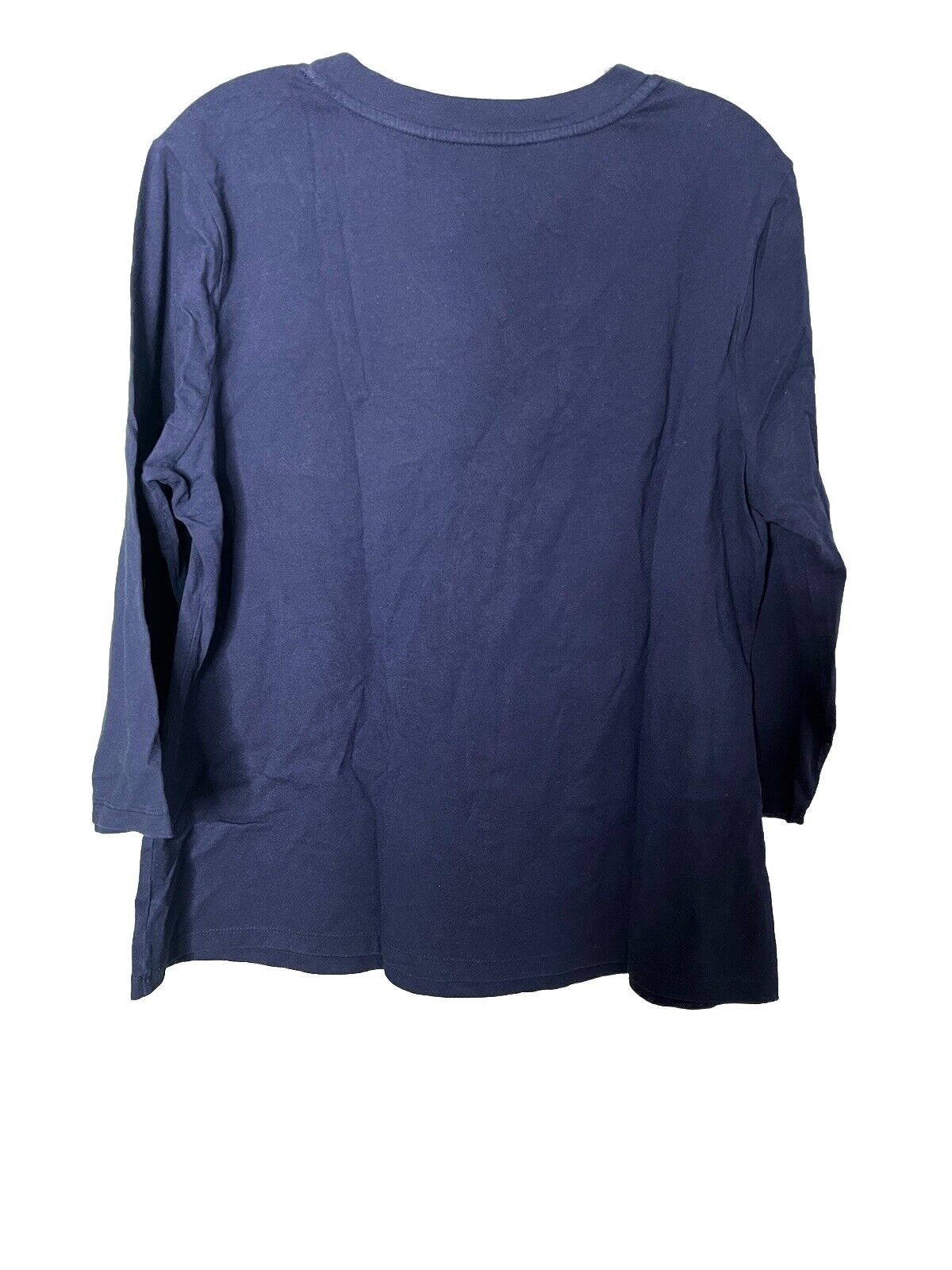 Croft & Barrow Shirt Women’s XL Navy Blue Cotton Pullover Short Sleeve Top Tee