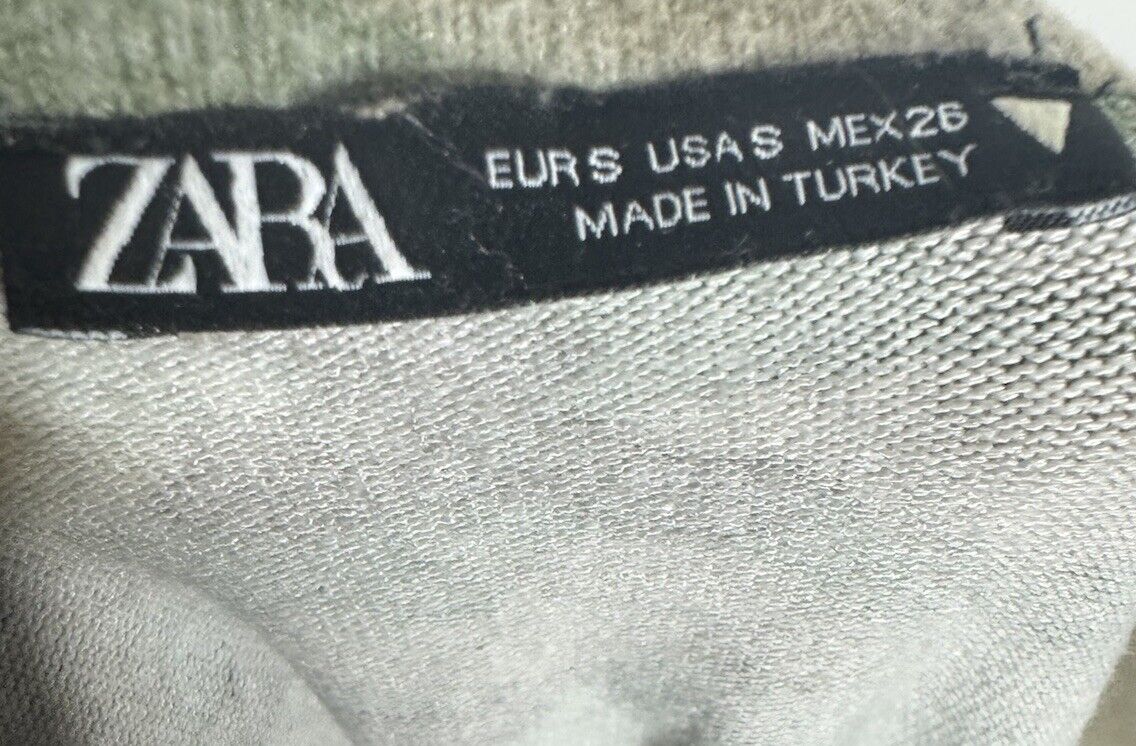Zara Long Sleeve Camo Print Knit Sweater Size Small Cropped