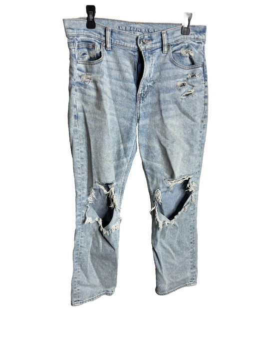 American Eagle Jeans Sz 8 Short Womens Blue Stretch Pants High Rise Jegging