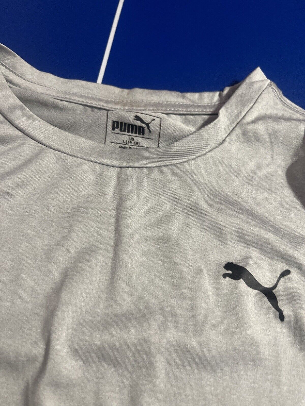 PUMA  White Boy Youth Large (14/16) Polyester Long Sleeve Shirt Stay Cool Summer