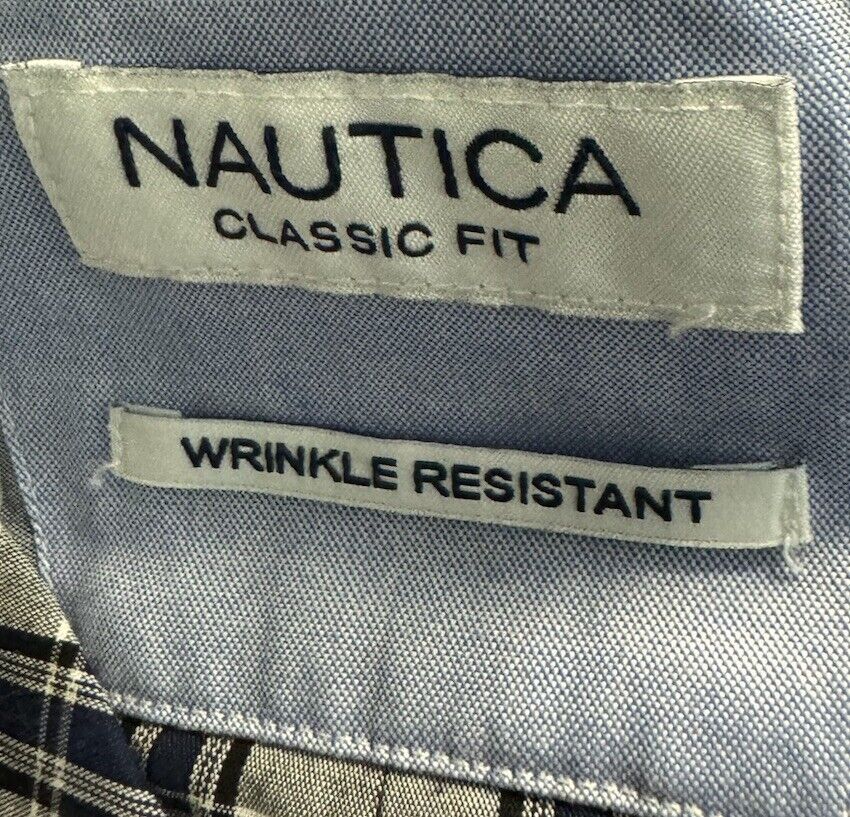 Nautica Shirt Men's Size Large Button Down Short Sleeve Geometric