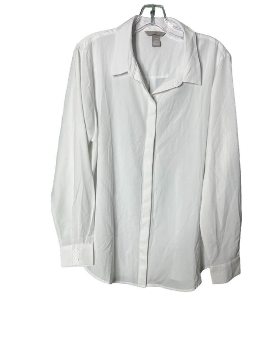 H&M White Long Sleeve Button Down Shirt Size 12