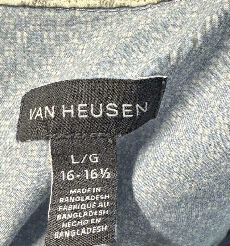 Van Heusen Shirt Mens Large 16-16.5 Dress Button Up Mens