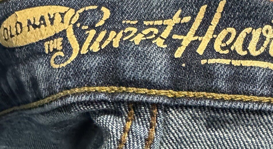 Old Navy The Sweetheart Distressed Straight Women's size 12 Blue Denim Jeans