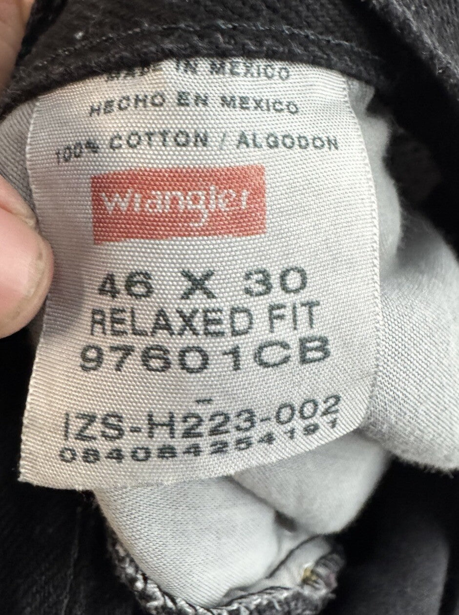 Wrangler Cargo Jean Men 46x30  Denim Y2K Wide Leg Vintage