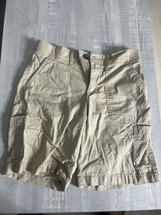 LEE RIDER MIDRISE SHORTS Beige ELASTIC WAIST SHORTS WOMENS SIZE 6 M