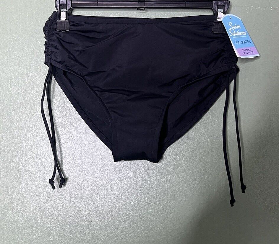 Swim Solutions  High-Waisted Tummy Control Swim Bottoms Size 8 NWT