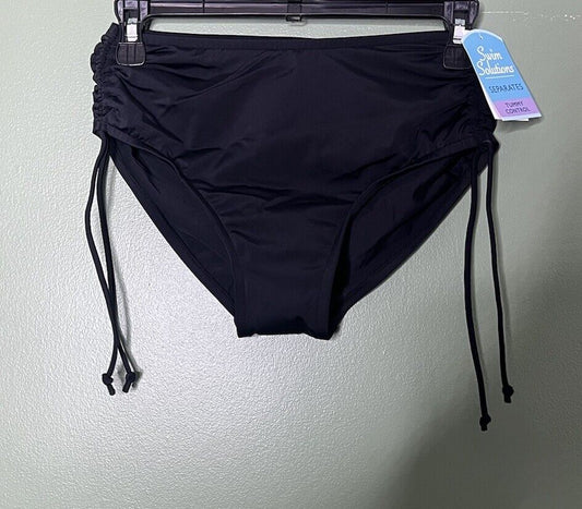 Swim Solutions  High-Waisted Tummy Control Swim Bottoms Size 8 NWT