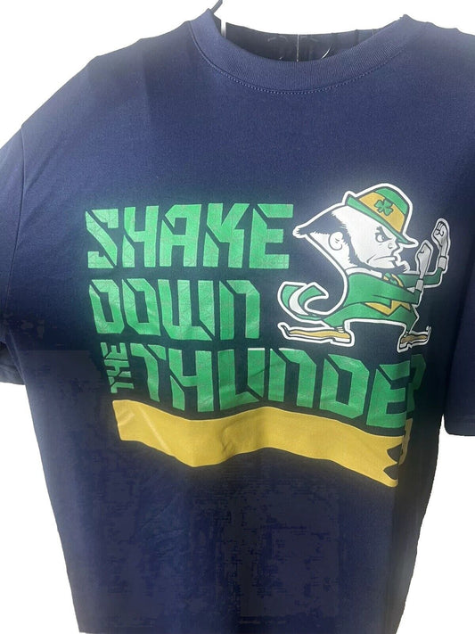 Under Armor!! Notre Dame Fighting Irish Navy Blue T-Shirt Size L Loose Heat Gear