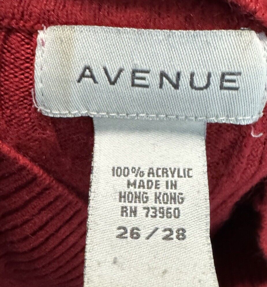 Women’s Size 26/28 Sweater Avenue Dark Red