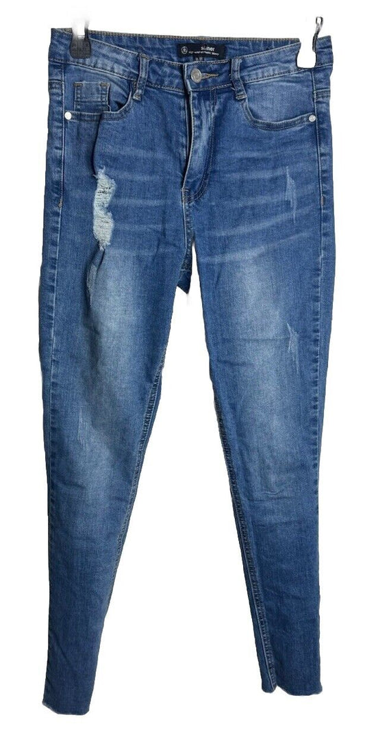 Jeans Womens 4R Blue Denim Skinny Embroidered Hardware Logo