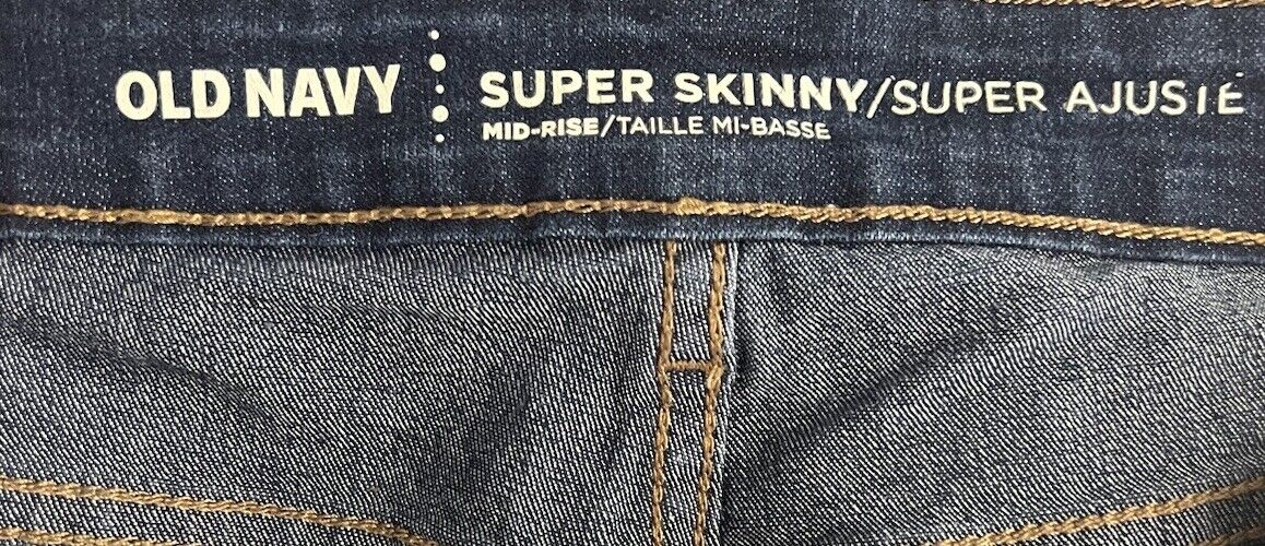 Old Navy High-Rise Super Skinny Jeans Womens 8 Long Blue Stretch Denim