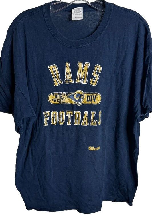 Vintage Los Angeles Rams T Shirt Blue Adult XL Short Sleeve