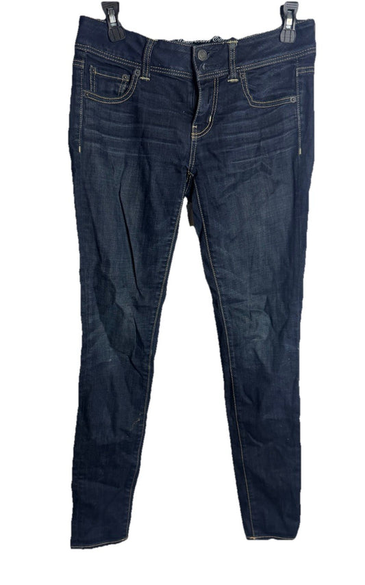 American Eagle Jeans Women's Size 4 Blue Denim Kick Boot Super Stretch
