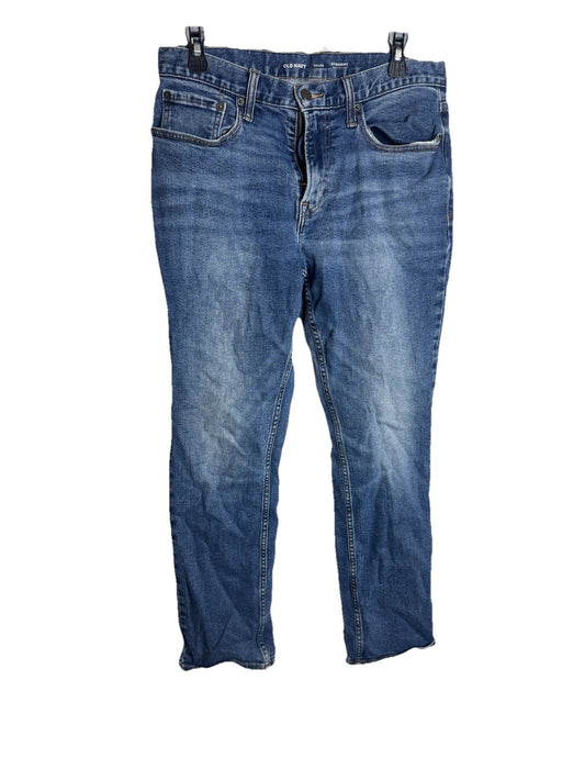 Old Navy Jeans Mens 32x32 Blue Straight Leg Distressed Denim