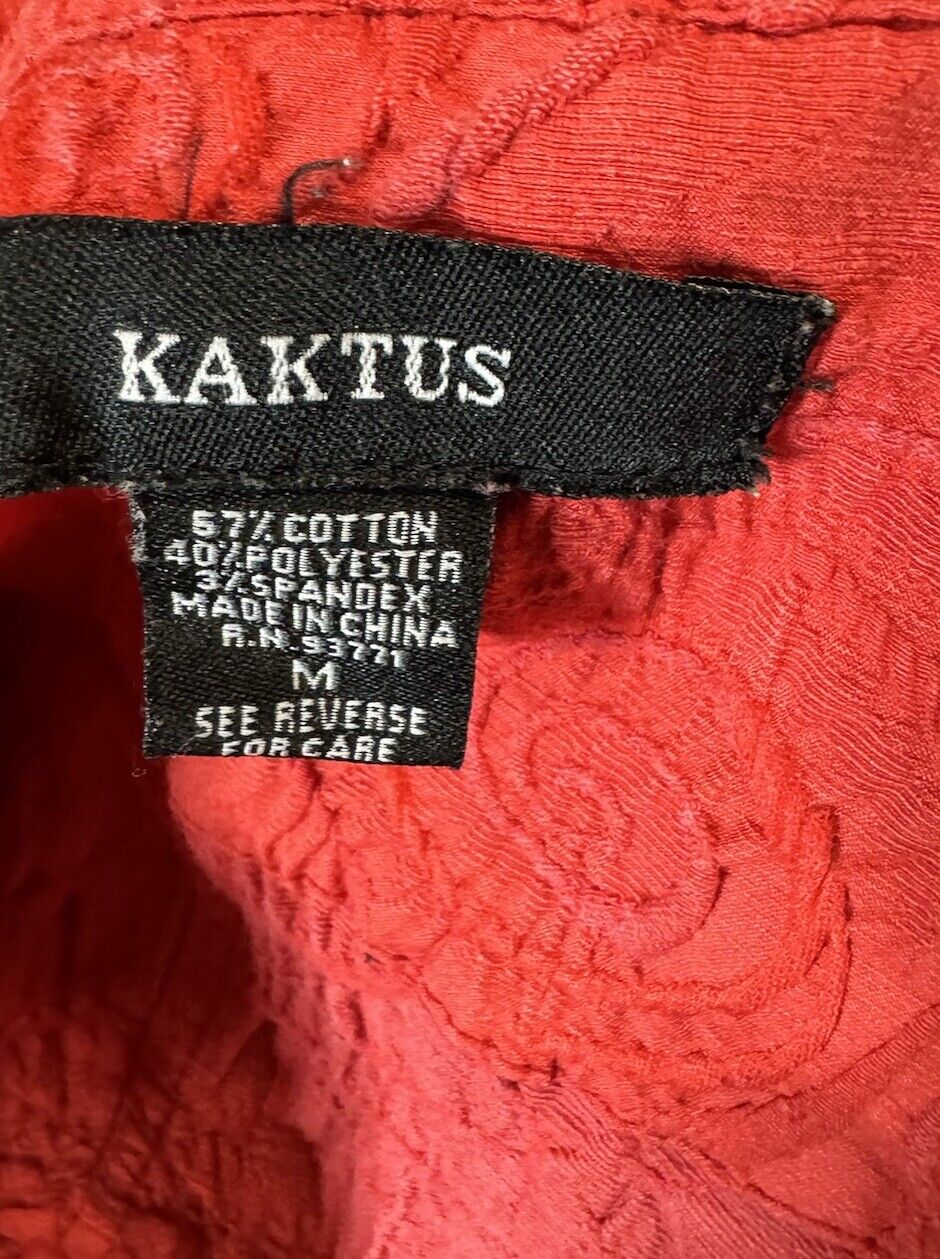 Kaktus Womans Button Jacket Size Medium Cotton Blend Art Long Sleeve