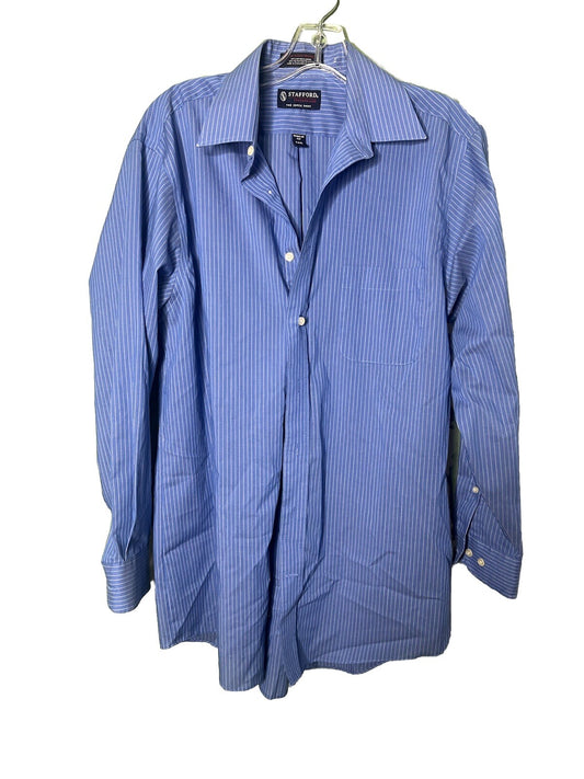 Stafford Shirt Mens 15.5  32-33 Long Sleeve Button Up Travel Performance Super