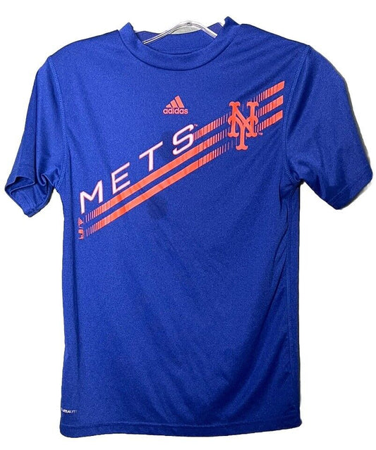 Adidas New York Mets T-Shirt Youth Medium Blue Short Sleeve