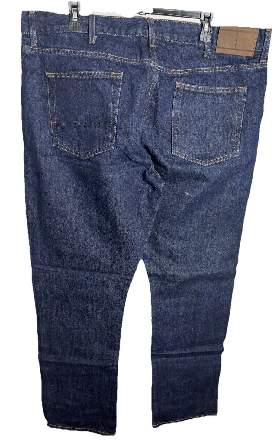 Tommy Hilfiger Men's 40 x 32 Straight-Fit Stretch Blue Jeans Dark Wash