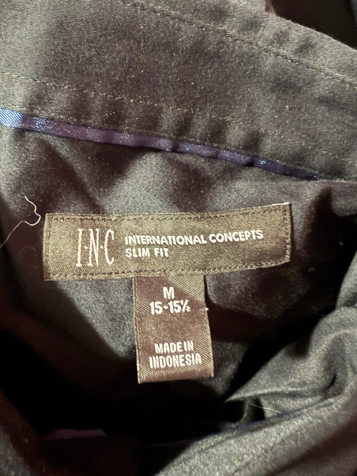 I.N.C Men Slim Fit Black Shirt Size M