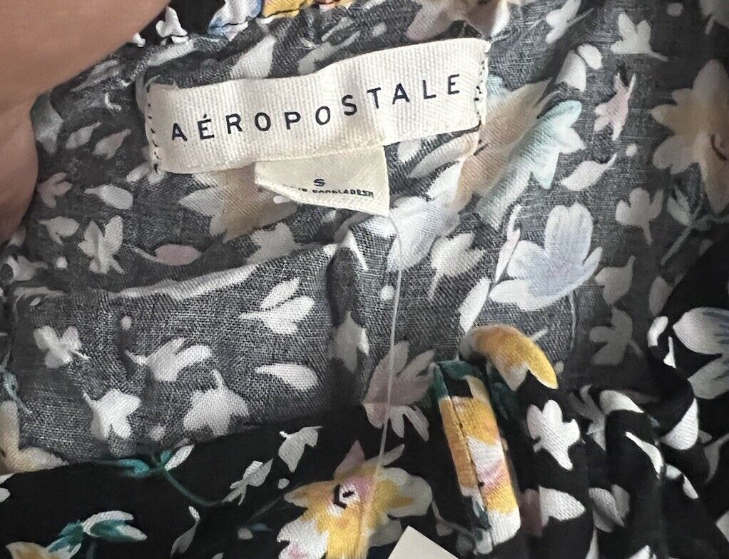 Aeropostale Dress Womens Small Sleevles Floral  Casual NWT
