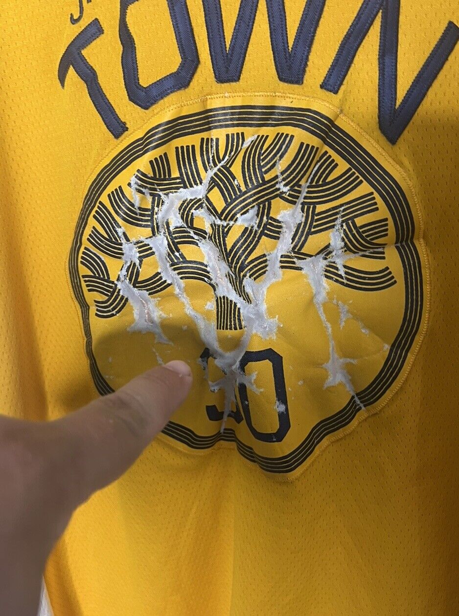 Nike Steph Curry Golden State Warriors "The Town" Jersey #30 Yellow 50