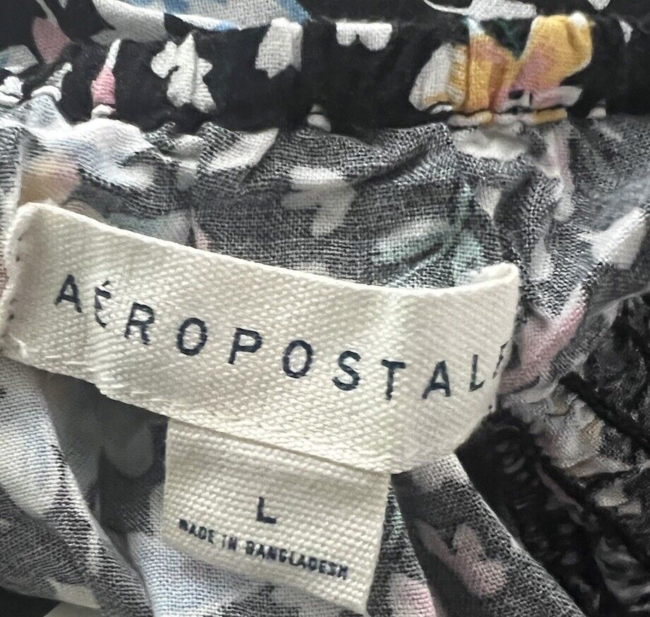 Aeropostale Dress Womens Large Sleevles Floral  Casual NWT