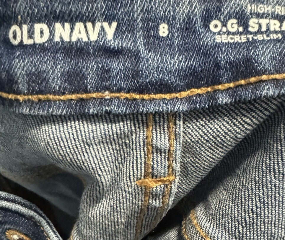 Women’s Old Navy Jeans Distressed OG Straight Size 8
