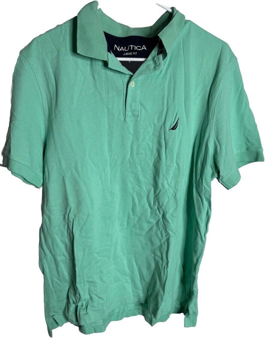 Nautica Mens Performance Deck Polo  Shirt Size L Short Sleeve Classic Fit