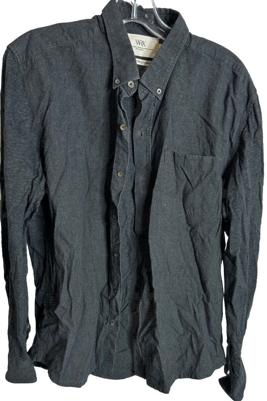 WRK Button Down Shirt Mens Large Casual Plaid  Long Sleeve