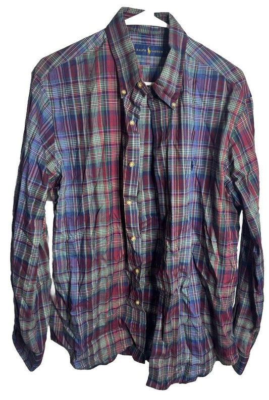 Polo Ralph Lauren Shirt Mens Large Long Sleeve Button