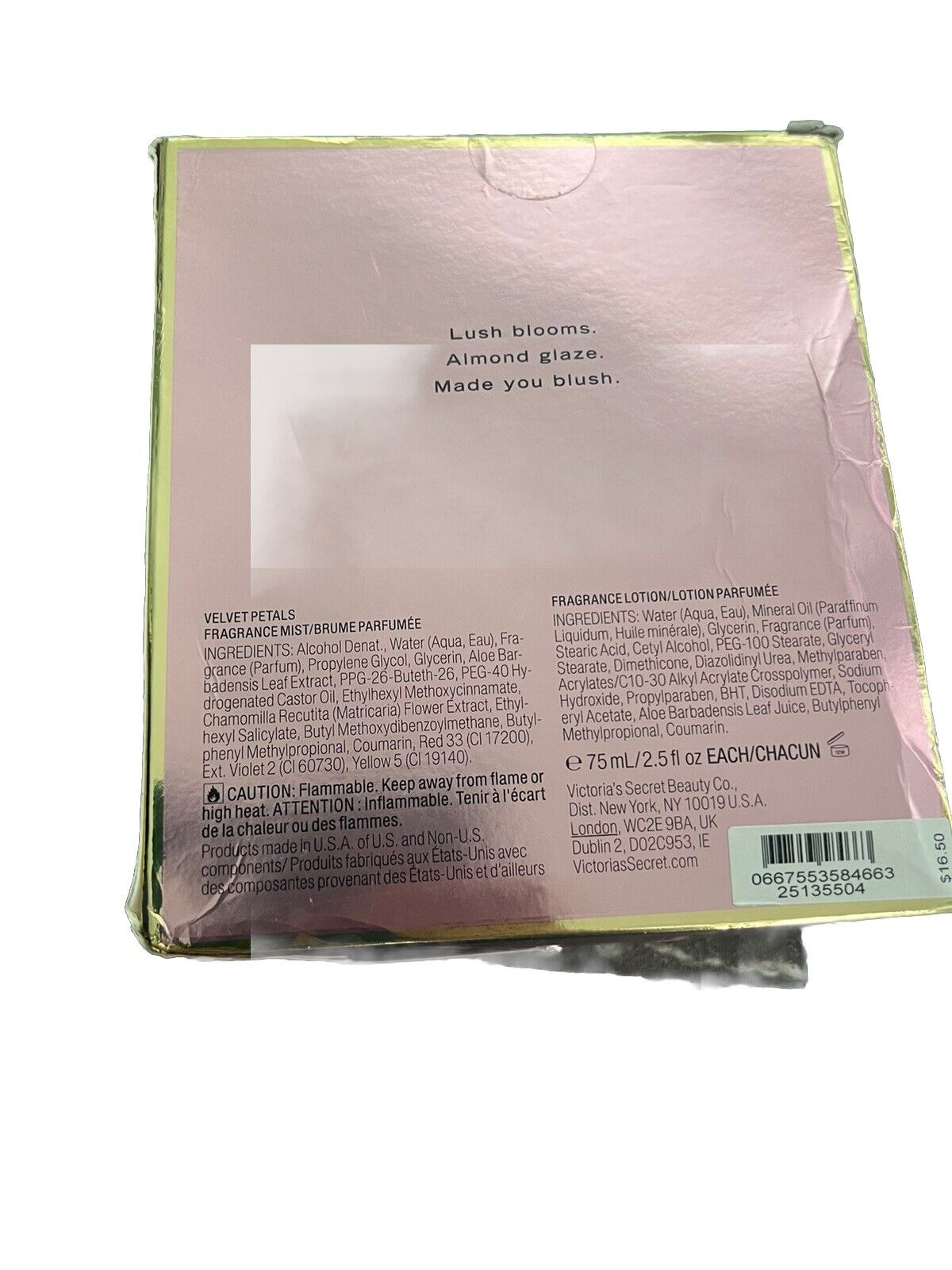 VICTORIA’S SECRET “Velvet Petals” Duo Gift Set Fragrance Mist/Body Lotion 2.5 Oz