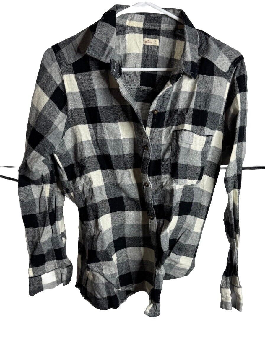 Hollister Shirt Women's Medium Plaid Long Sleeve Button Down Collared Pocket