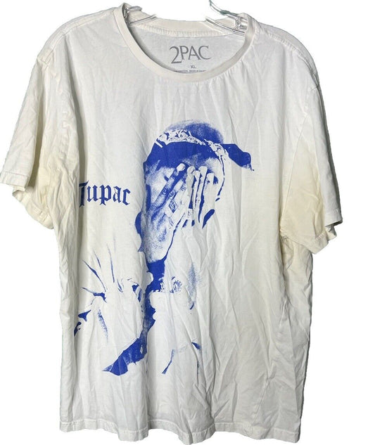 Tupac Shakur 2Pac Me Against The World Music T-Shirt Mens 3XL Short Sleeve White