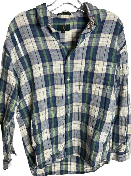 Club Room Men's Regular Fit Ditto Plaid Button Down Dress Medium