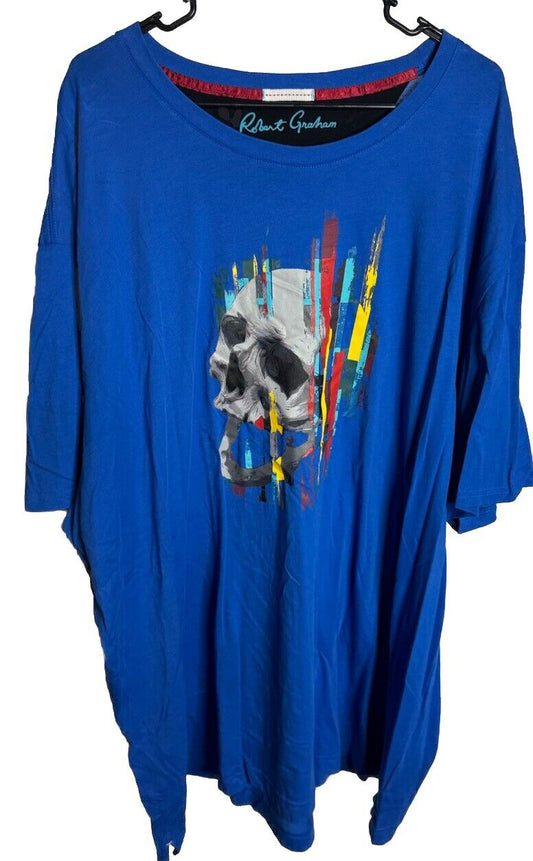 Robert Graham T-Shirt Mens 4XL Blue Classic Fit