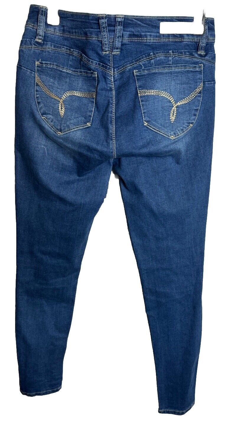YMI Jeans Womens Size 9 Blue Denim Skinny Leg Pants Stretch WannaBettaButt