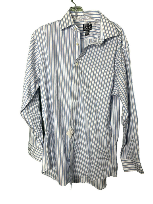 Jos A Bank Shirt Mens 16-33 White Travelers Tailored Fit Long Sleeve