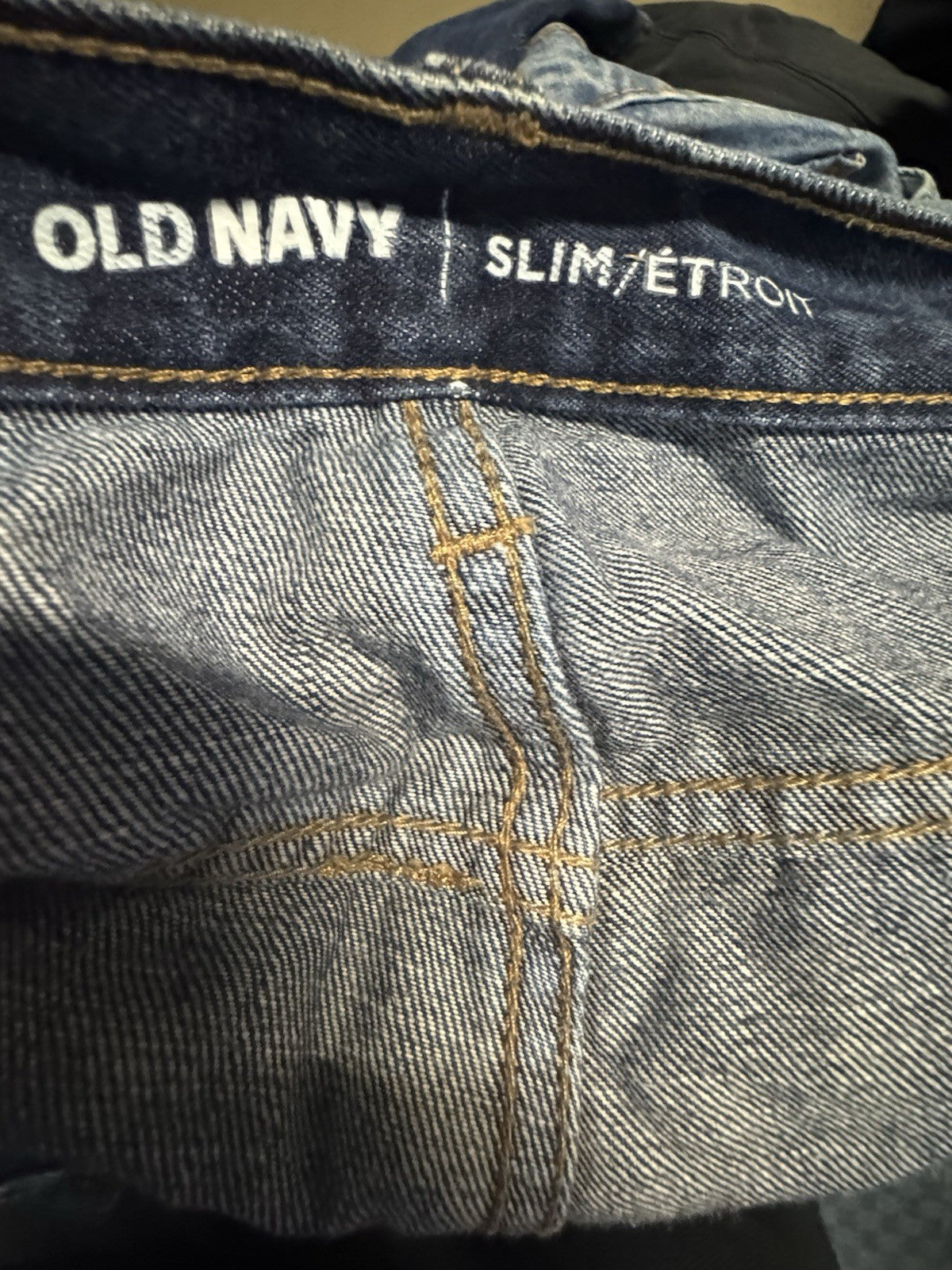 Old Navy Jeans Mens 36 X 32 Regular Fit Straight Leg Dark Wash Blue Denim