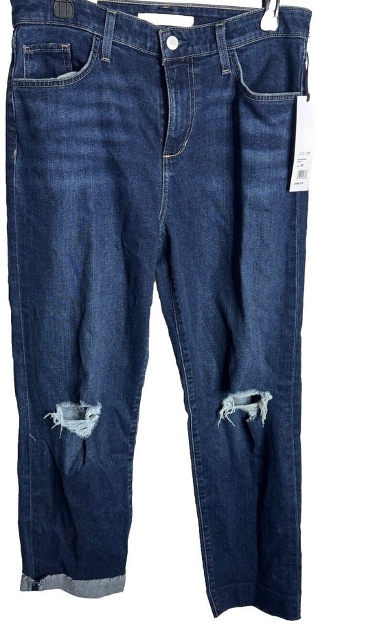 Joe's Jeans Women's 29 The Scout Mid Rise Slim Boyfriend Button Fly Distressed