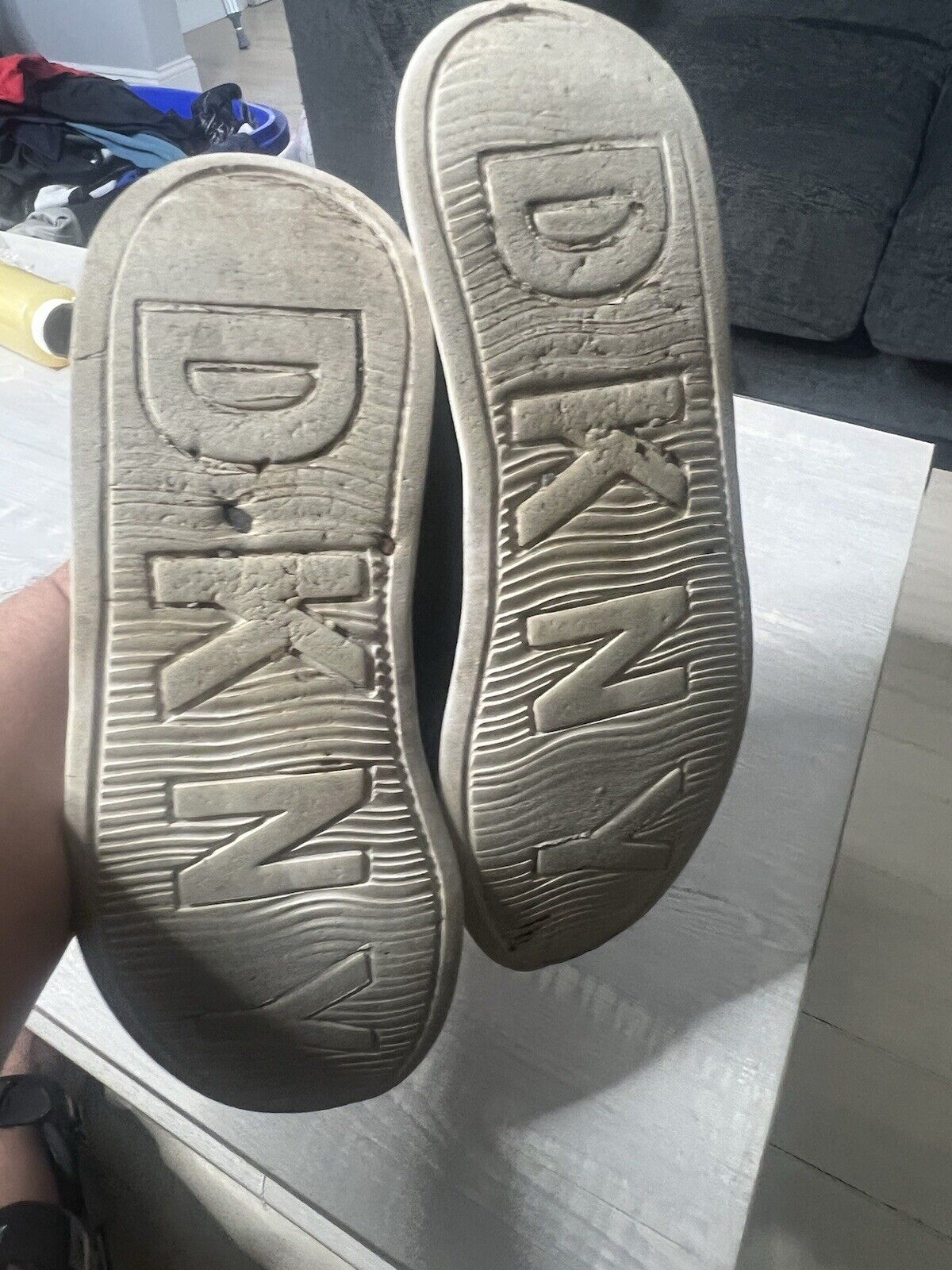 DKNY White Bling Zipper Sneakers Size 7,