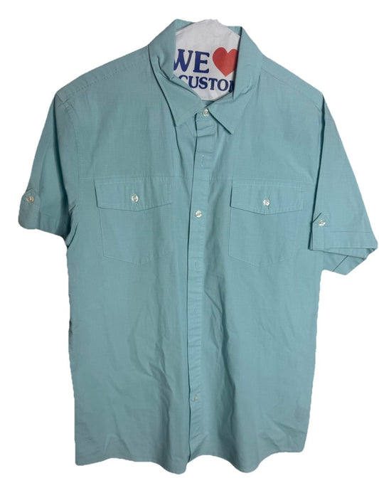 Apt. 9  Slim Fit Short Sleeve Button Front Shirt Mens Large